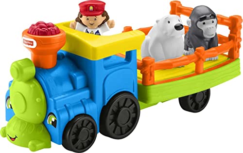 Little People Zoo Train Toy With Music And Sounds For Toddlers 1 Conductor And 2 Animal Toy Figures Choo-Choo Zoo Train - Everyday Play Set