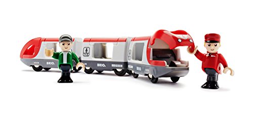 RIO World 33505 – Travel Train – 5 Piece Wooden Toy Train Set For Kids Age 3 And Up - Everyday Play Set