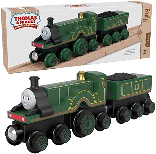 Cheap Wooden Railway James Engine And Coal Car Push-Along Train Made From Sustainably Sourced Wood For Kids 2 Years And Up - Everyday Play Set