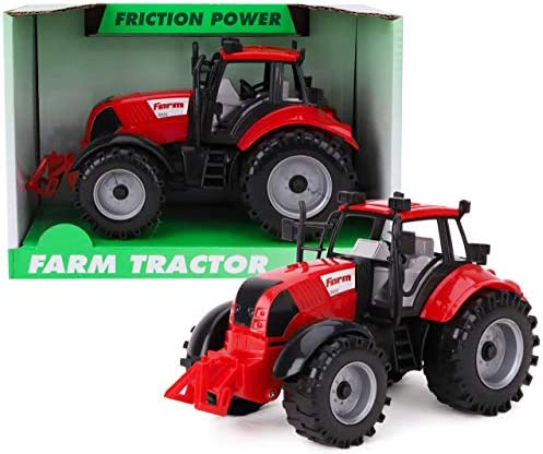 Friction Powered Farm Tractor With Opening Bonnet (Pink) - Everyday Play Set