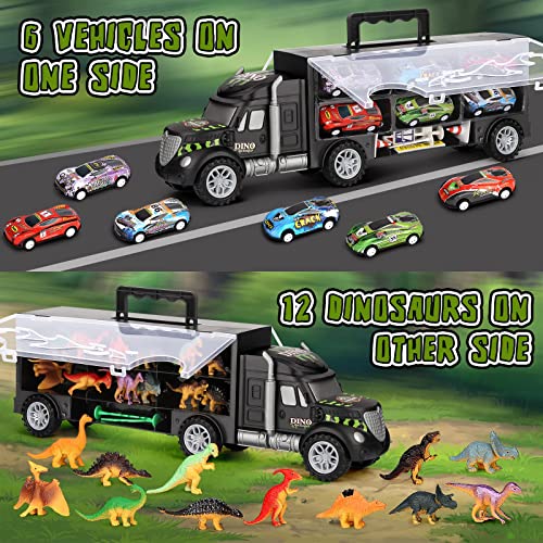 Coupon Dinosaur Toys For Kids 3-5 Dinosaur Truck Carrier Transport Truck Dinosaurs Toys For Boys And Girls 3 4 5 6 Years Old With Dino Eggs 23 Pcs Kids Toys Dinosaur - Everyday Play Set