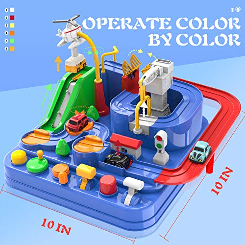 Toddler Toys For 3 4 5 Years Old Boys Girls Car Adventure Toys City Rescue With 4 Mini Cars,Race Tracks Car Toys For Boys Age 3-5 Birthday Gifts For 3-5 Year Old Boys Girls 10.2×10.2×7.2in - Everyday Play Set