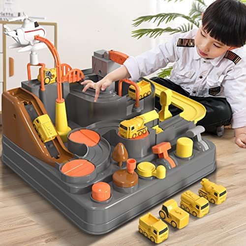 Kids Race Track Toys For Boy Car Adventure Toy For 3 4 5 6 7 Years Old Boys Girls Puzzle Rail Car City Rescue Playsets Magnet Toys W/ 3 Mini Cars Preschool Educational Car Games Toy Gift - Everyday Play Set