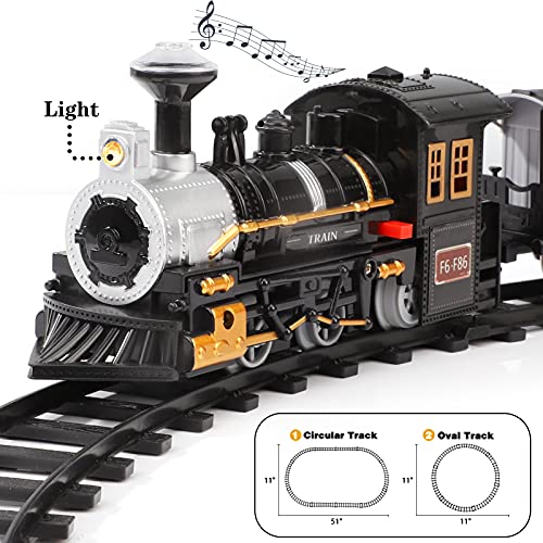 Cheapest Electric Christmas Train Set For Kids Battery-Powered Train Toys With Sounds Include 4 Cars And 10 Tracks Classic Toy Train Set For 3 4 5 6 Years Old Boys Girls - Everyday Play Set