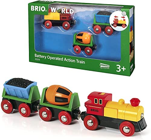 Budget RIO World – 33319 Battery Operated Action Train 3 Piece Toy Train For Kids Ages 3 And Up - Everyday Play Set