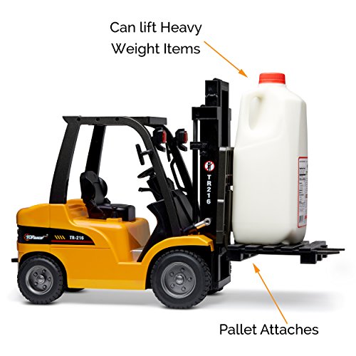 Deals Jumbo Remote Control Forklift 13 Inch Tall 8 Channel Full Functional Professional RC Forklift Construction Toys High Powered Motors 1:10 Scale – Heavy Metal – (TR-216) - Everyday Play Set