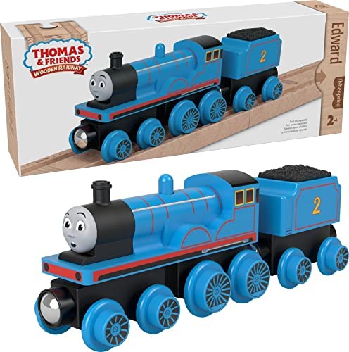 Cheap Wooden Railway James Engine And Coal Car Push-Along Train Made From Sustainably Sourced Wood For Kids 2 Years And Up - Everyday Play Set