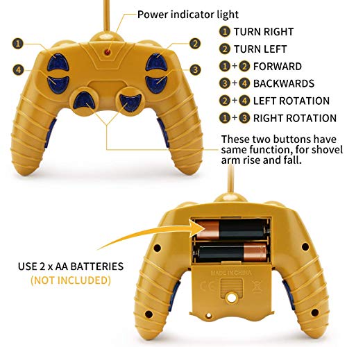 Remote Control Construction Toy – RC Bulldozer 1/24 Front Loader RC Tractor Vehicles With 2 Rechargeable Batteries Pretend Construction Playset Toys For 3 4 5 6 Years Old Boys Girls Kids Gift - Everyday Play Set