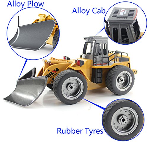 Deals Fisca RC Truck Remote Control Snow Plow 6 Channel 2.4G Alloy Snow Sweeper Vehicle 4WD Tractor Toy With Lights For Kid - Everyday Play Set