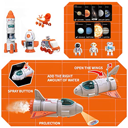 Coupon Space Toy For Kids Rocket Ship Toys With Space Shuttle Astronaut Figures Space Rover Spaces Station 5 In 1 Spaceship Toy For Boys 3-8 Aerospace Model Space Figure Toys With Sound & Ligh - Everyday Play Set