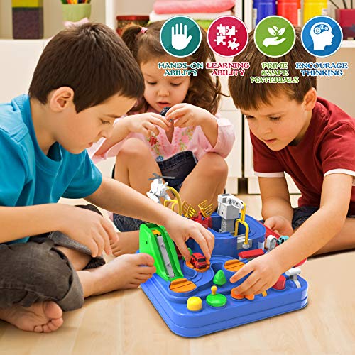 Toddler Toys For 3 4 5 Years Old Boys Girls Car Adventure Toys City Rescue With 4 Mini Cars,Race Tracks Car Toys For Boys Age 3-5 Birthday Gifts For 3-5 Year Old Boys Girls 10.2×10.2×7.2in - Everyday Play Set