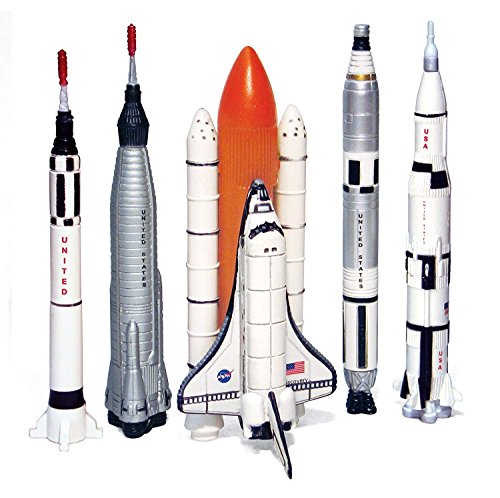 Spaceship Rocket Set – 5 Piece Space Program NASA Collector s Set – Mercury Gemini Apollo Saturn Rockets And Space Shuttle - Everyday Play Set