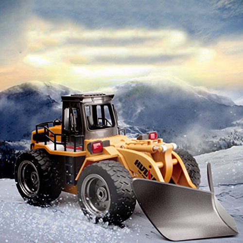 Deals Fisca RC Truck Remote Control Snow Plow 6 Channel 2.4G Alloy Snow Sweeper Vehicle 4WD Tractor Toy With Lights For Kid - Everyday Play Set