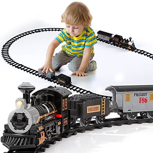 Cheapest Electric Christmas Train Set For Kids Battery-Powered Train Toys With Sounds Include 4 Cars And 10 Tracks Classic Toy Train Set For 3 4 5 6 Years Old Boys Girls - Everyday Play Set