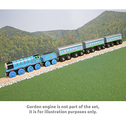 Toys 3 Pcs Large Wooden Railway Express Coach Cars Fits Thomas The Tank Engine Brio Chuggington Wooden Train - Everyday Play Set