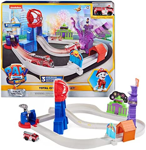 True Metal Total City Rescue Movie Track Set With Exclusive Marshall Vehicle 1:55 Scale Kids Toys For Ages 3 And Up - Everyday Play Set