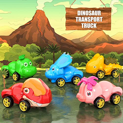 New Dinosaur Truck Toys For Kids 3-5 Years Cars Toys For Toddler 1-3 6 In 1 Jurassic Dinosaurs Trucks Toys Semi Truck Toy Car For Boys And Girls Age 2-3 well-suited Gift For Baby & Toddler Toys - Everyday Play Set