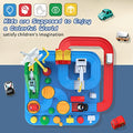 Preschool Educational Car Toys Gifts Puzzle Car Race Tracks Race Track Toys For Boy Car Adventure Toy For 3 4 5 6 7 8 Years Old Kids (Blue Helicopter Car) - Everyday Play Set