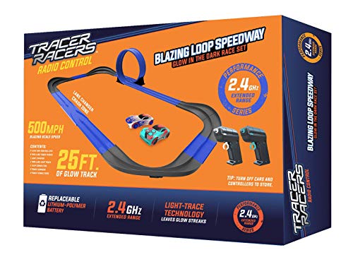 2.4 GHz Radio Control Remote Slot-Less Cordless Racing Blazin Loop Speedway Track Set With Two C - Everyday Play Set