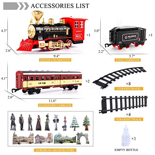 Cheap Train Sets With Steam Locomotive Engine Cargo Car And Tracks Battery Powered Play Set Toy W/ Smoke Light & Sounds For Kids Boys & Girls 3 4 5 6 7 Years Old - Everyday Play Set