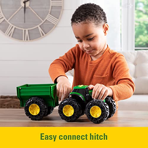 Toddler Toys Lights And Sounds Monster Treads Tractor Toy With Wagon 8 Inch Green Ages 3+ Red - Everyday Play Set