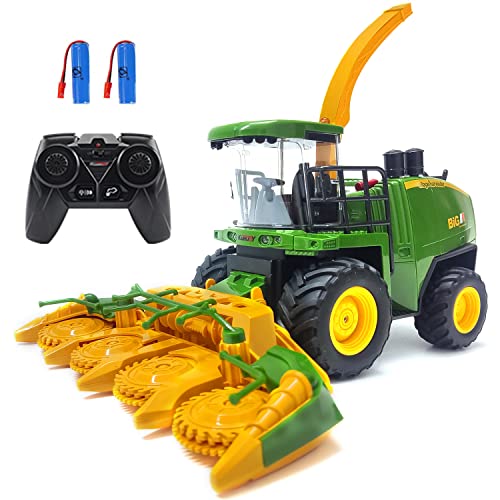 Remote Control Trucks Tractor Toy For Kids – 1:24 Rc Silage Harvester With Smoke Construction Vehicle Farm Tractors With Lights & Sounds Holiday and Birthday Present For Boys & Girls 3-8 Years Old - Everyday Play Set