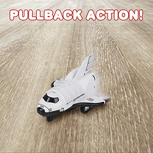 Diecast Mini Space Shuttle With Pullback Mechanism Set Of 2 Diecast Metal NASA Space Toys For Boys Astronaut Cake Decorations Astronaut Space Theme Party Favors - Everyday Play Set