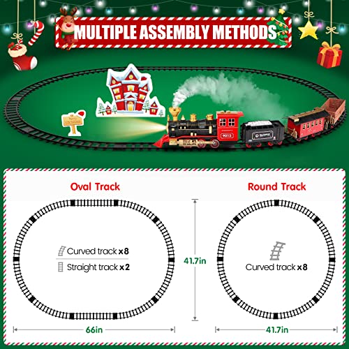 Cheap Train Set – Train Toy For Boys Girls W/ Smokes Lights & Sound Railway Kits W/ Steam Locomotive Engine Cargo Cars & Tracks Christmas Gifts For 3 4 5 6 7 8+ Year Old Kids Red - Everyday Play Set