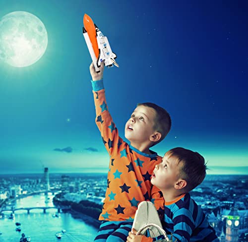 ASA Space Shuttle Toy For Kids Pretend Play 2 Piece Set Rocket Ship With Lights And Sound Diecast Spaceship For Boys Girls Toddlers - Everyday Play Set
