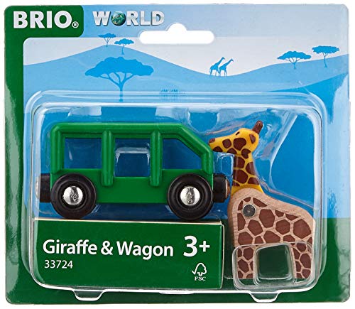RIO World – 33724 Giraffe And Wagon 2 Piece Toy Train Accessory For Kids Ages 3 And Up Green - Everyday Play Set