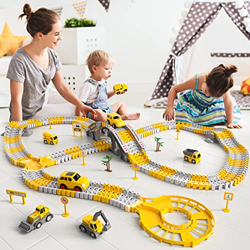 Wholesale IHaHa 236 PCS Construction Toys Race Tracks For Boys Kids Toys 6 PCS Construction Car And Flexible Track Playset Create A Engineering Road For 3 4 5 6 Year Old Boys Girls Toys - Everyday Play Set