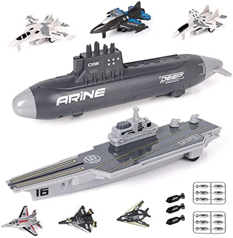 Aircraft Carrier Military Naval Ship Toy Play Set With Small Scale Model Planes Fighter Jets Battleship And Supply Ship For Kids Boy Girl Age 5+ Party Favors Gifts Naval Ship-02 - Everyday Play Set