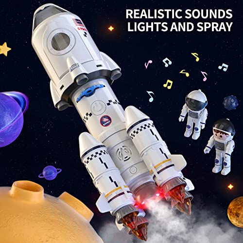 New Space Shuttle Rocket Toys For 3 4 5 6 7 8 9 Years Old Kids Science Educational Toys 5-in-1 STEM Aerospace Toys With 2 Astronauts Projection Lamp Space Adventure Toys Gift For Boys Girls 3+ - Everyday Play Set
