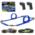 Mote Control Cordless Glow In The Dark High-Speed Super Loop Speedway Track Set With Two Cars For Dual Racing Glow Blue Blue Glow - Everyday Play Set
