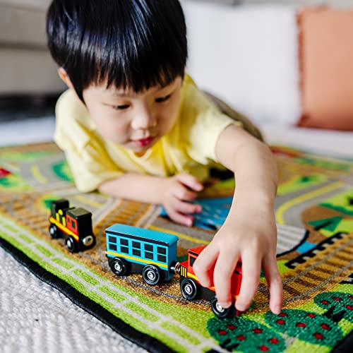 Brand new Wooden Train Cars (8 Pcs) – Magnetic Train Wooden Train Toys Train Sets For Toddlers And Kids Ages 3+ - Everyday Play Set
