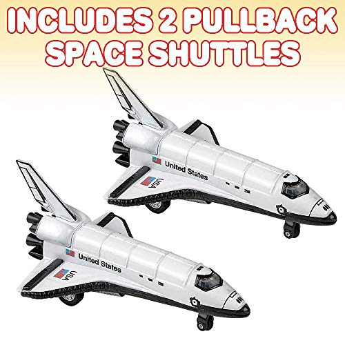 Cheapest Diecast Space Shuttle With Pullback Mechanism Set Of 2 Diecast Metal NASA Space Toys For Boys Astronaut Cake Decorations Astronaut Space Theme Party Favors - Everyday Play Set