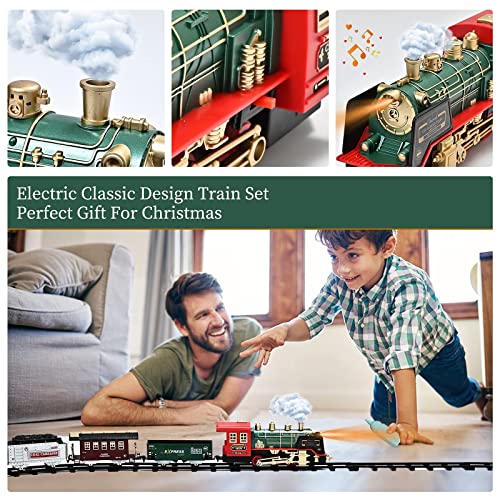 Train Set – Rechargeable Battery And Remote – Around The Christmas Tree With Water Steam Music & Lights – Electric Train Toy Toy Gift For Age 3 4 5 6 7 8+ Kids Toddlers 2022 Remote Control Train Se - Everyday Play Set