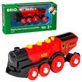Cheapest RIO World 33592 Mighty Red Action Locomotive Battery Operated Toy Train With Light And Sound Effects For Kids Age 3 And Up - Everyday Play Set