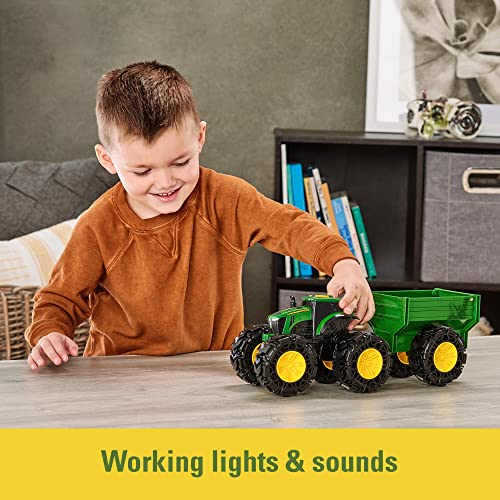 Toddler Toys Lights And Sounds Monster Treads Tractor Toy With Wagon 8 Inch Green Ages 3+ Red - Everyday Play Set