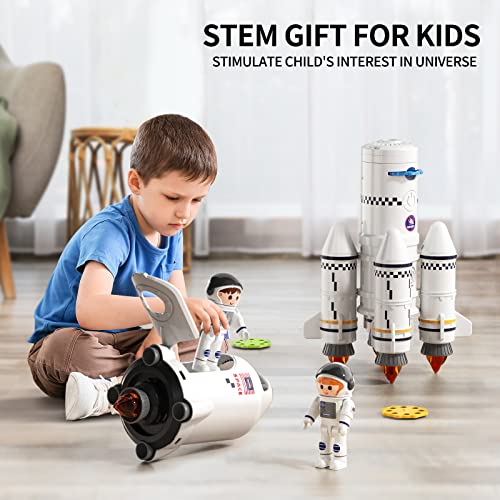 New Space Shuttle Rocket Toys For 3 4 5 6 7 8 9 Years Old Kids Science Educational Toys 5-in-1 STEM Aerospace Toys With 2 Astronauts Projection Lamp Space Adventure Toys Gift For Boys Girls 3+ - Everyday Play Set