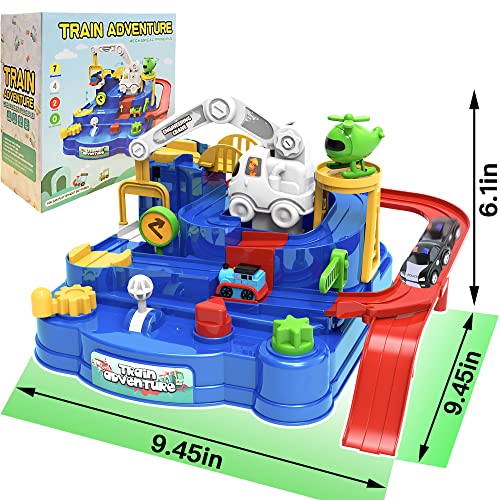 New Toddler Race Track Kids Boy Car Toys Age 3 4 Year Old Boys Girls Preschool Puzzle Rail Car Adventure City Rescue Game Parking Garage Playset Birthday Educational Gifts For Kids Ages 3 4 5 6 Years Old - Everyday Play Set
