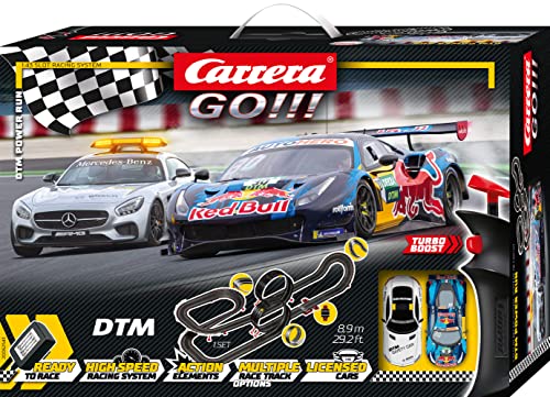 Wholesale GO 62543 DTM Power Run Electric Powered Slot Car Racing Kids Toy Race Track Set Includes 2 Hand Controllers And 2 DTM Cars In 1:43 Scal - Everyday Play Set