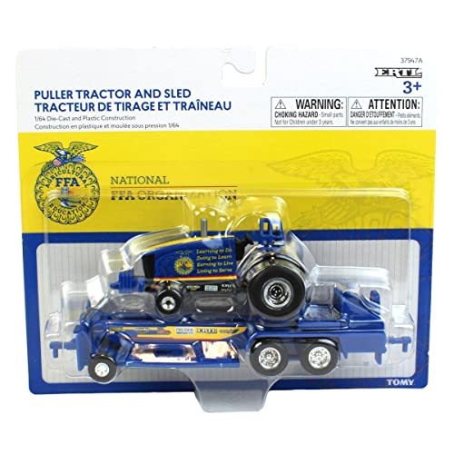 New Set Of 2 1/64 FFA Die-cast Pulling Tractors & Sleds 37480 - Everyday Play Set