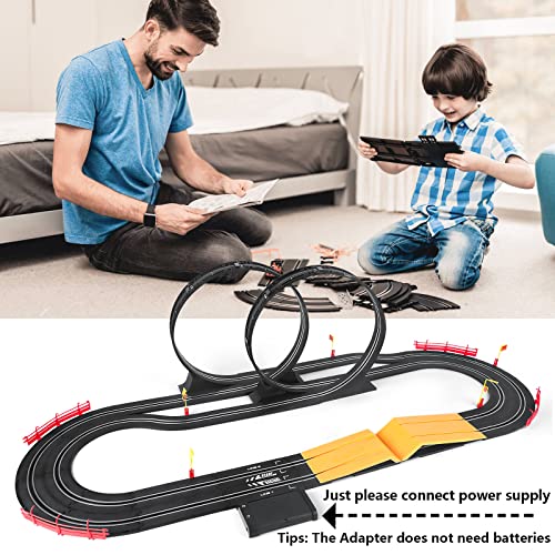 Electric High-Speed Slot Car Race Car Track Sets With 2 1:43 Scale Slot Cars And 2 Hand Controllers With Headlights And Dual Racing Toys Gifts For 6 7 8 9 10 11 12 Boys Girl - Everyday Play Set