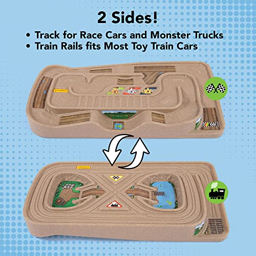 Portable Carry And Go Kids Race Track Toy Car Train Table 2-Sided No Assembly For Children 3 4 5 6 7 Years Old Boys Girls Made In USA - Everyday Play Set