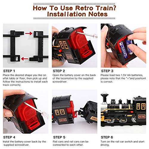 Cheapest Electric Christmas Train Set For Kids Battery-Powered Train Toys With Sounds Include 4 Cars And 10 Tracks Classic Toy Train Set For 3 4 5 6 Years Old Boys Girls - Everyday Play Set