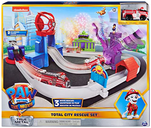 True Metal Total City Rescue Movie Track Set With Exclusive Marshall Vehicle 1:55 Scale Kids Toys For Ages 3 And Up - Everyday Play Set
