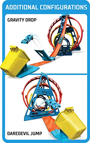 Track Builder Unlimited Triple Loop Kit Collapsible 3-Loop Gift Set For Kids 6 To 12 Years Old & One 1:64 Scale Hot Wheels Vehicle With Connection Points Amazon Exclusive - Everyday Play Set