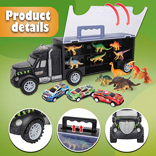 Coupon Dinosaur Toys For Kids 3-5 Dinosaur Truck Carrier Transport Truck Dinosaurs Toys For Boys And Girls 3 4 5 6 Years Old With Dino Eggs 23 Pcs Kids Toys Dinosaur - Everyday Play Set