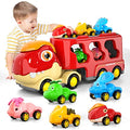 New Dinosaur Truck Toys For Kids 3-5 Years Cars Toys For Toddler 1-3 6 In 1 Jurassic Dinosaurs Trucks Toys Semi Truck Toy Car For Boys And Girls Age 2-3 well-suited Gift For Baby & Toddler Toys - Everyday Play Set